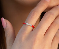 14K Gold Multicolor Diamond Enamel Ring – Marvyn