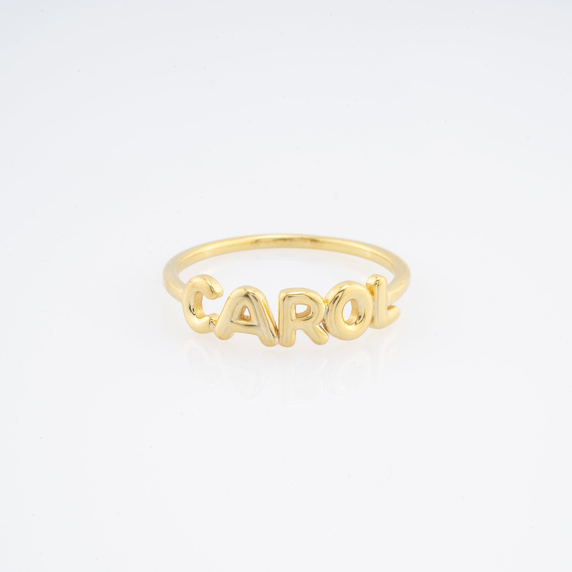 14K Gold Custom Name Ring for Women/ Personalized Gold Name Ring/ Bold Letter Name Ring/ Custom Gold Jewelry Gift/ Gift for Her