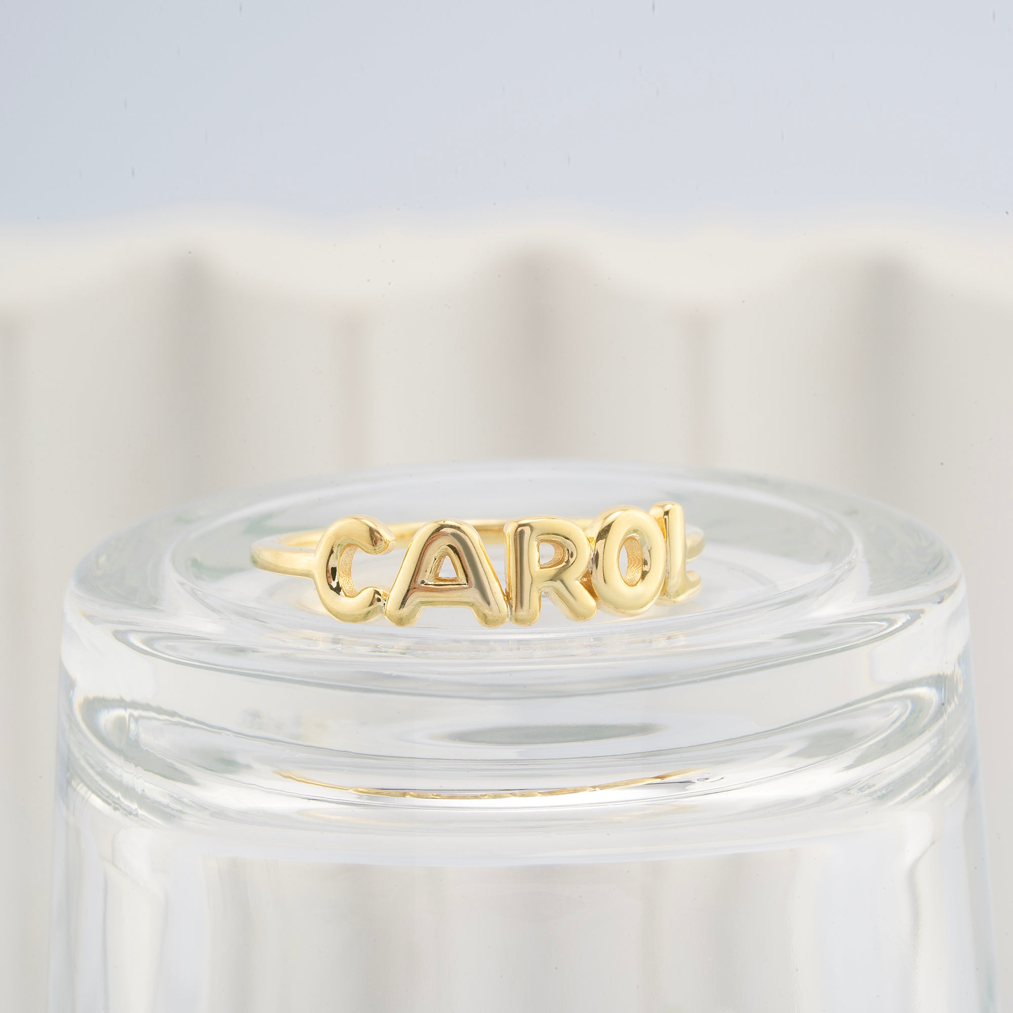 14K Gold Custom Name Ring for Women/ Personalized Gold Name Ring/ Bold Letter Name Ring/ Custom Gold Jewelry Gift/ Gift for Her