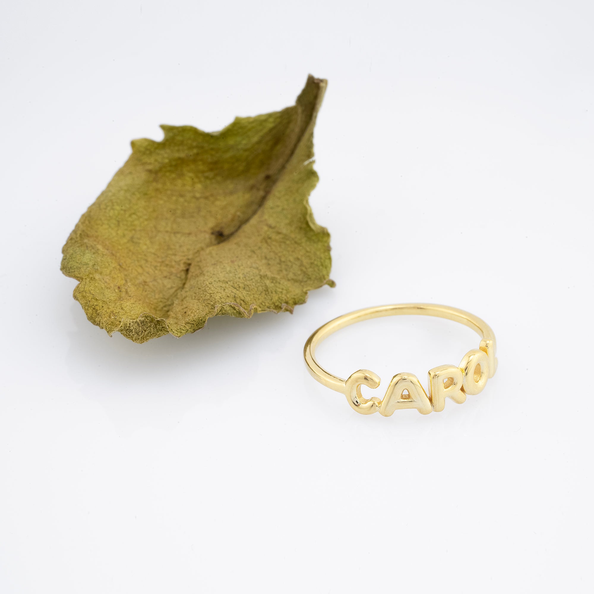 14K Gold Custom Name Ring for Women/ Personalized Gold Name Ring/ Bold Letter Name Ring/ Custom Gold Jewelry Gift/ Gift for Her