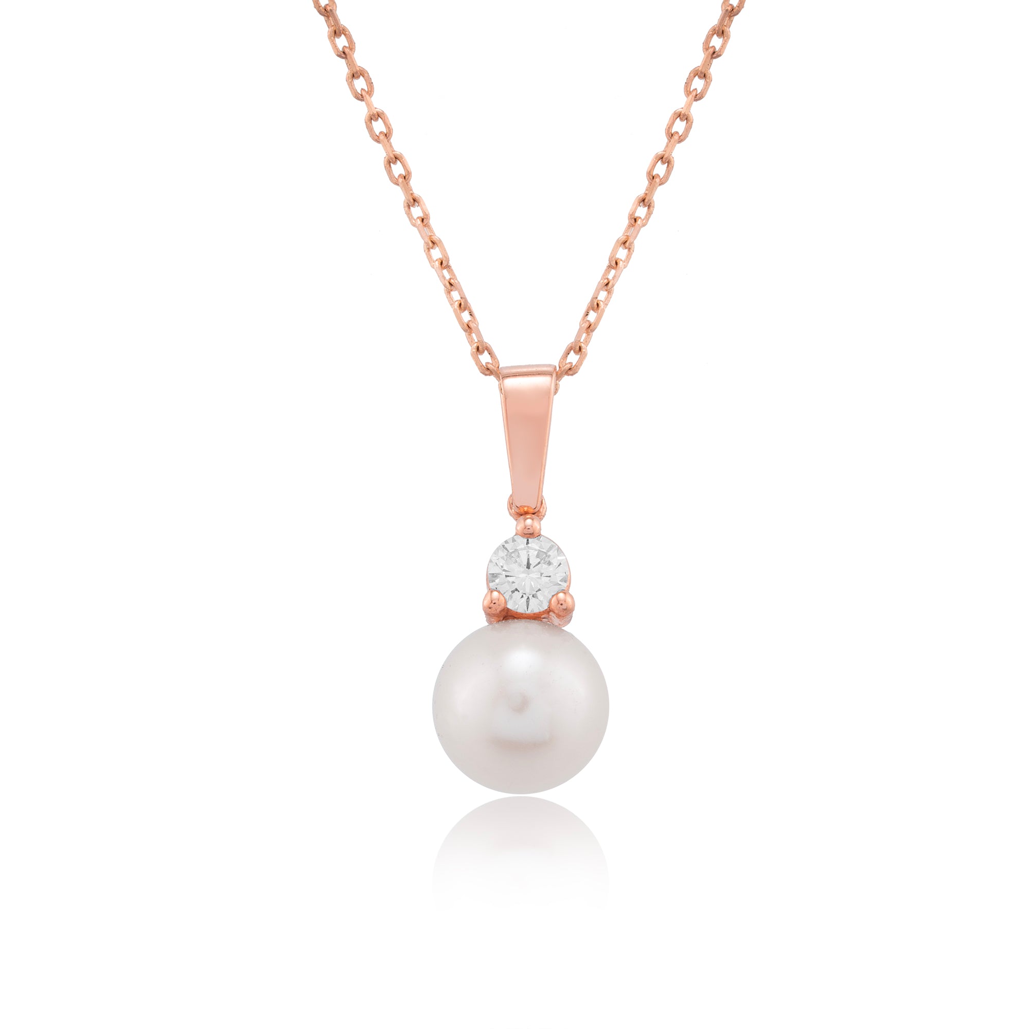 14K Gold Pearl and Diamond Pendant Necklace – Elysian
