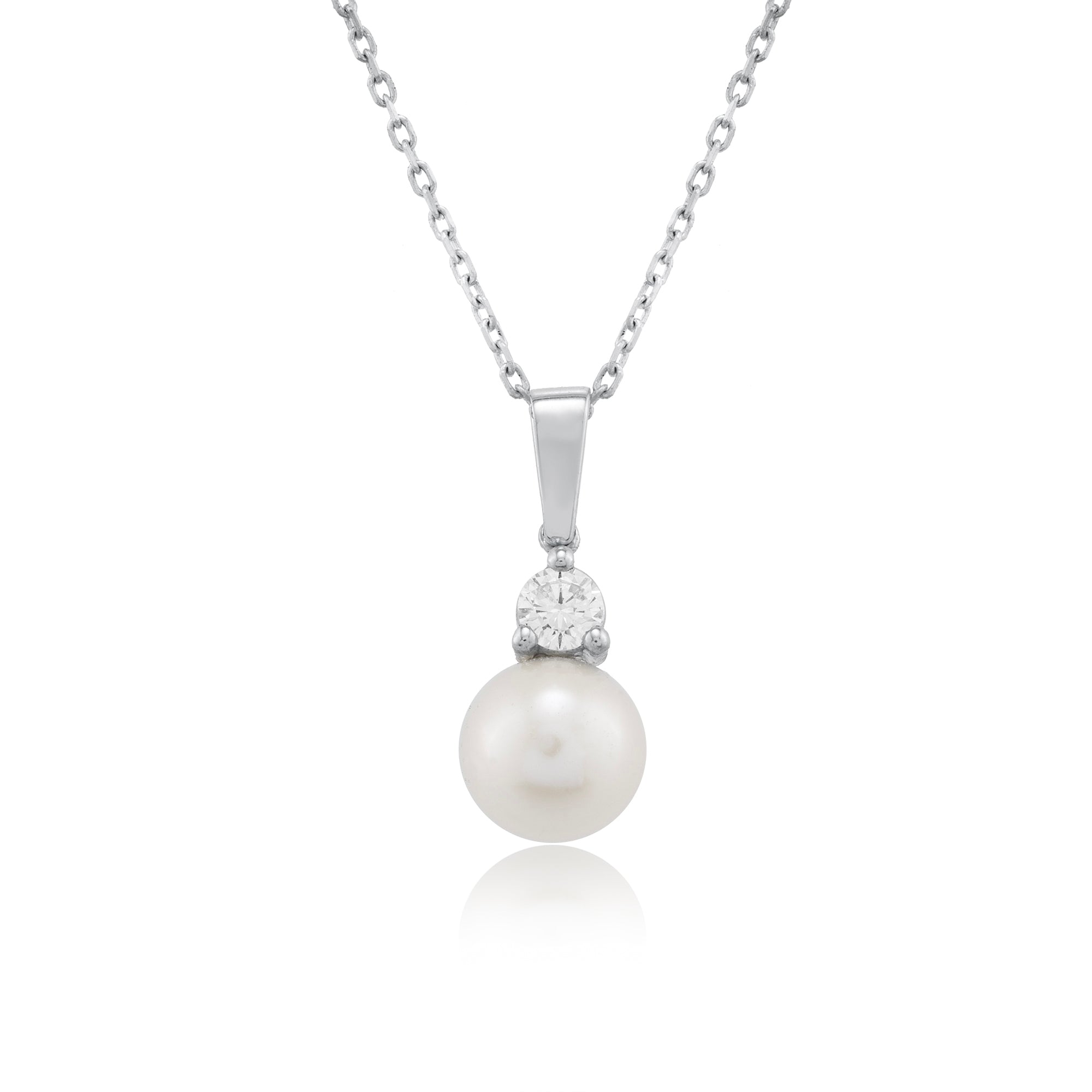 14K Gold Pearl and Diamond Pendant Necklace – Elysian