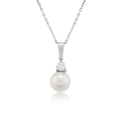 14 Ayar Altın İnci ve Elmas Kolye – Elysian 