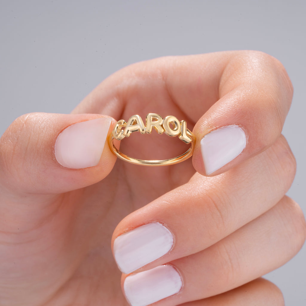 14K Gold Personalized Name Ring for Women – Elysia
