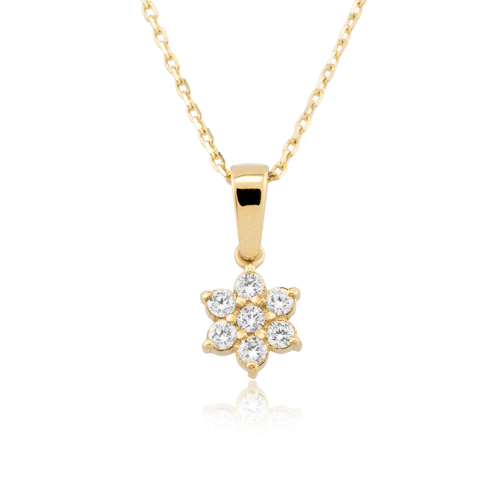 14K Gold Diamond Flower Necklace – Bloom