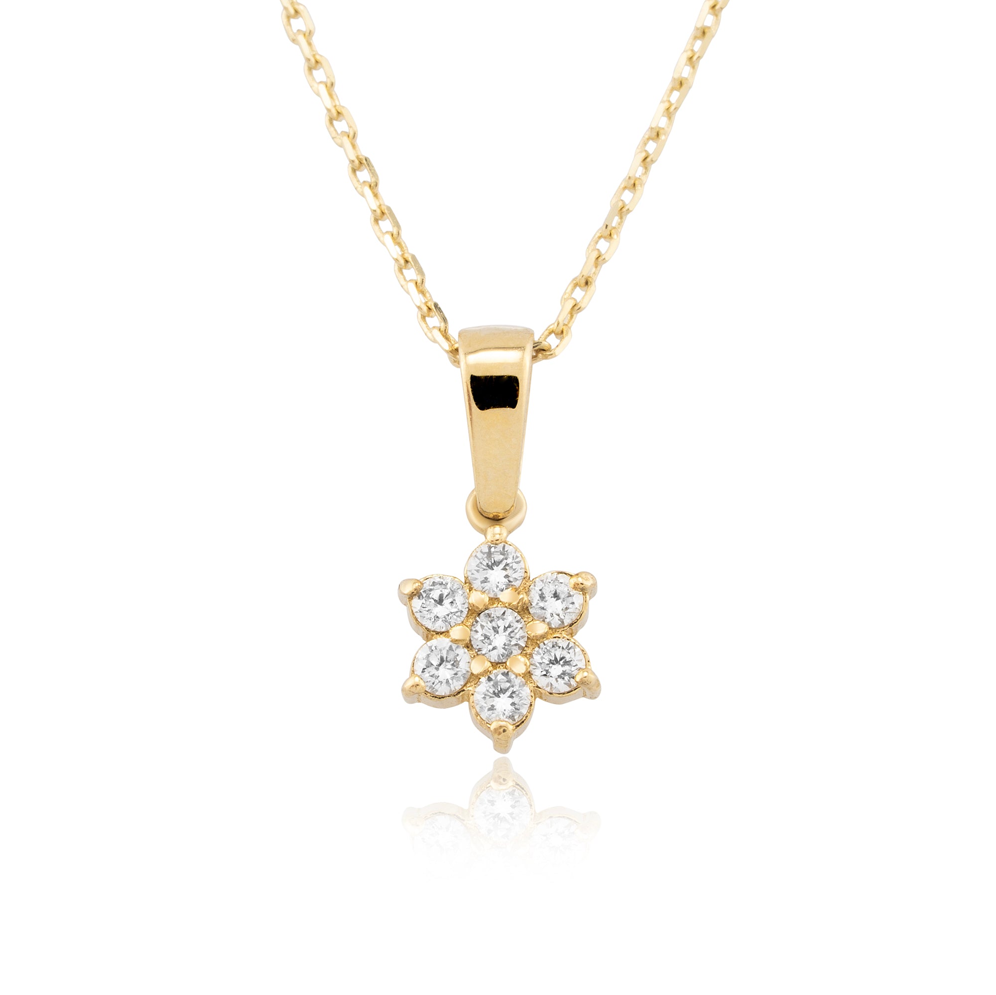 14K Gold Diamond Flower Necklace – Bloom