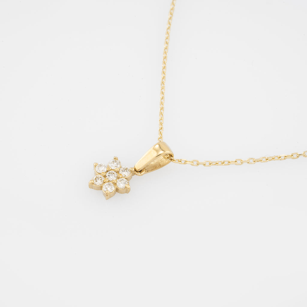 14K Gold Diamond Flower Necklace – Bloom