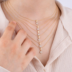 14K Gold Diamond Flower Necklace – Bloom