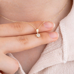 14K Gold Diamond Flower Necklace – Bloom