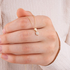 14K Gold Diamond Flower Necklace – Bloom