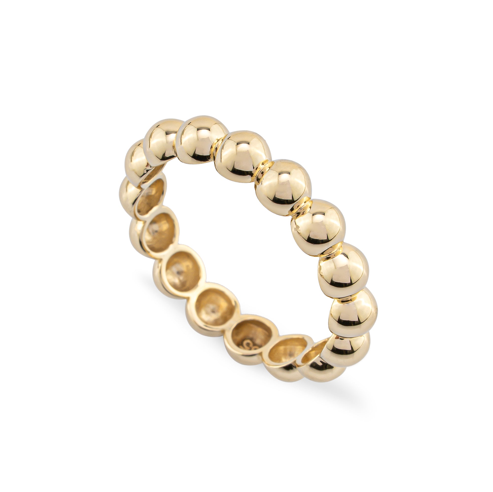 14K Gold Dainty Beaded Ball Ring for Women – Rivaya