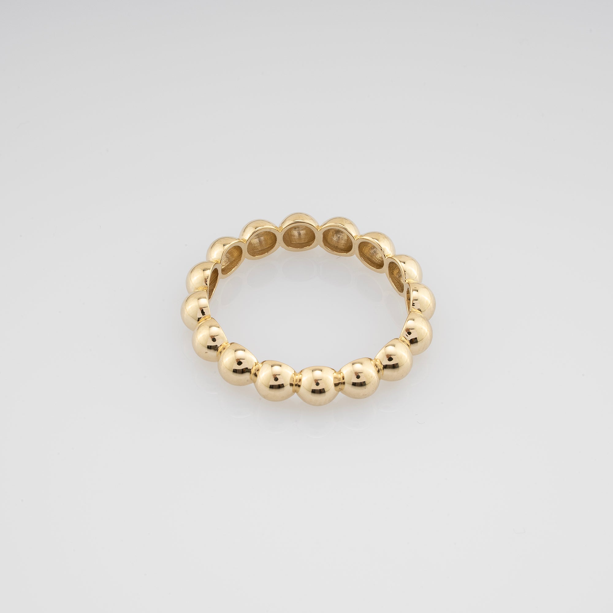14K Gold Ball Ring – Dainty Beaded Stackable Band for Women/ Gold Stackable Band/ Gold Stacking Ring for Women/ Gift for Her/ Mothers Day