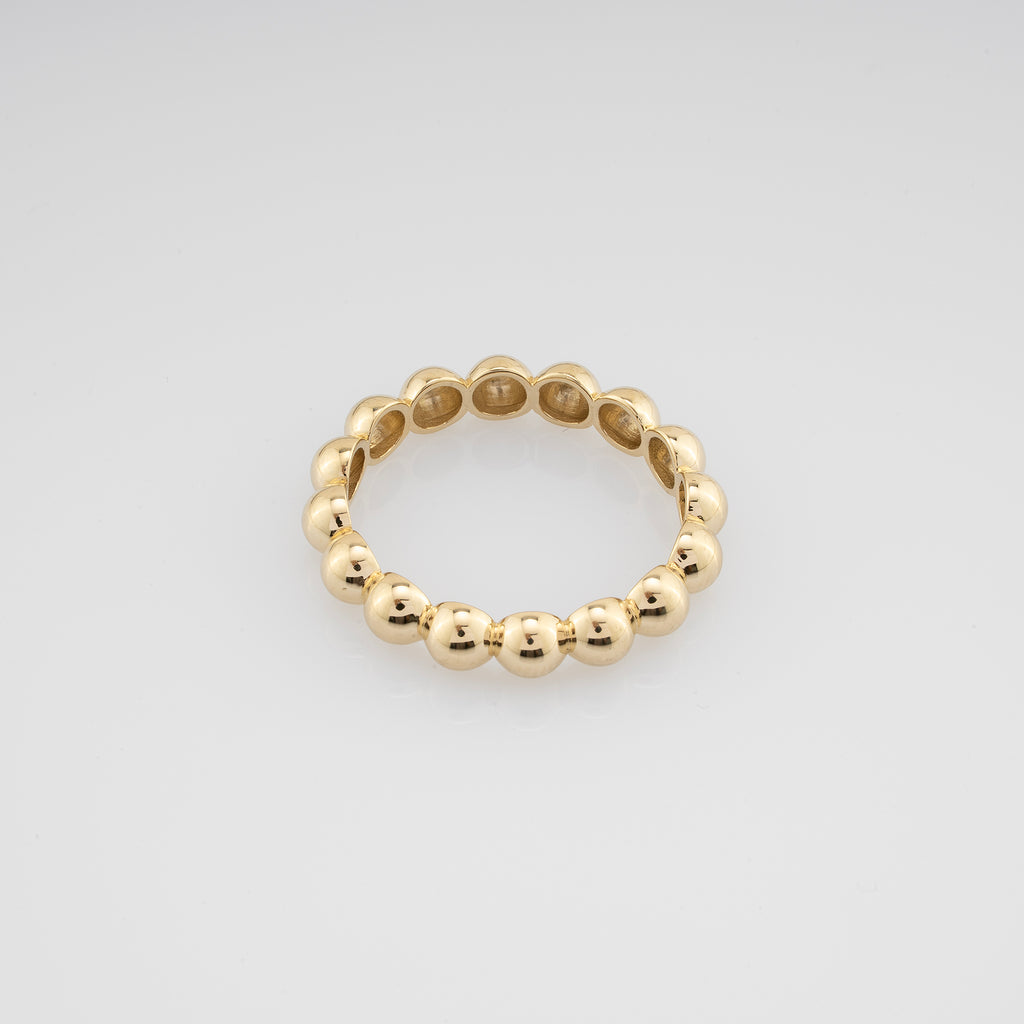 14K Gold Dainty Beaded Ball Ring for Women – Rivaya