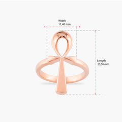 14 Ayar Altın Ankh Yüzük/ Mısır Sembolü Yaşam Yüzüğü/ Kadınlar İçin Benzersiz Ankh Takısı/ Katı Altın Ankh Yüzük/ Gösterişli Altın Yüzük/ Kadınlar İçin Hediye