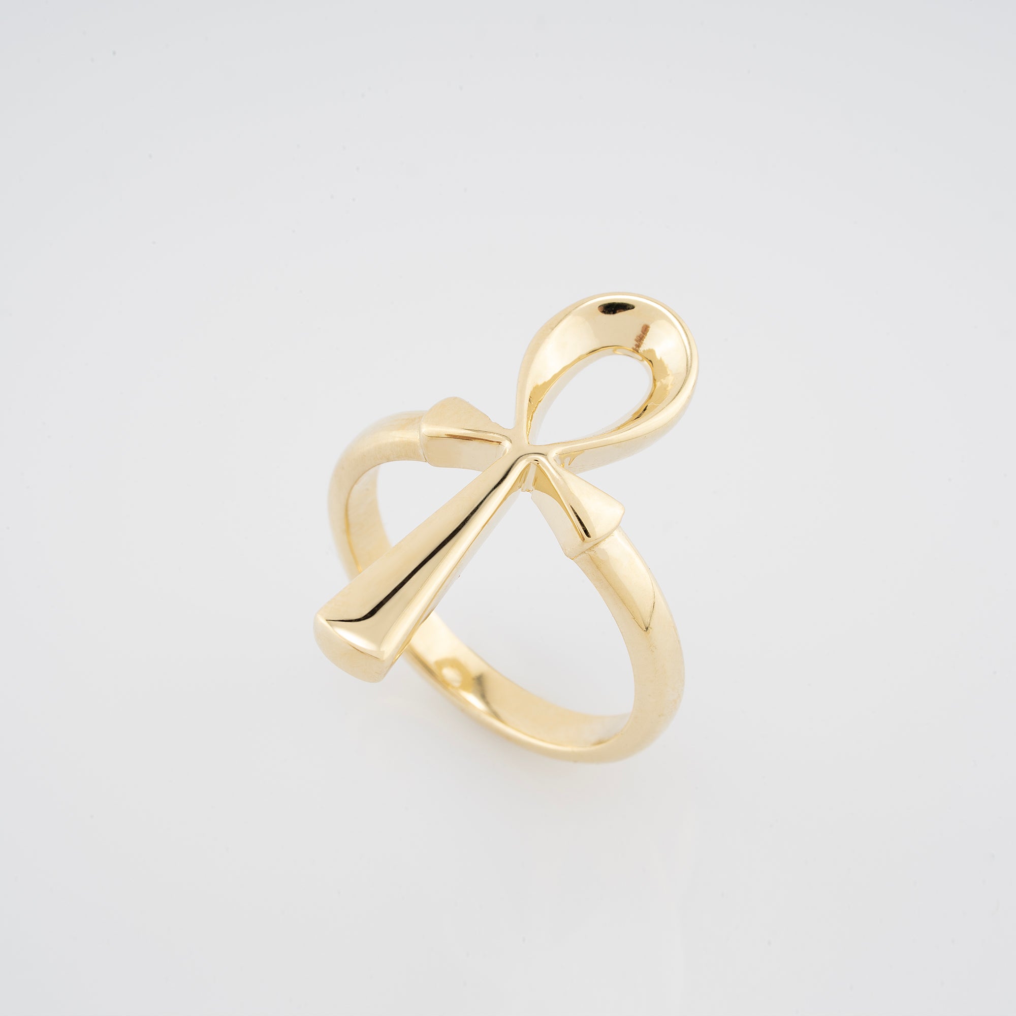 14K Gold Ankh Ring/ Egyptian Symbol Ring of Life/ Unique Ankh Jewelry for Women/ Solid Gold Ankh Ring/ Statement Gold Ring/ Gift for Her