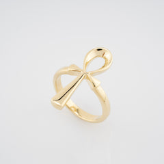 14 Ayar Altın Ankh Yüzük/ Mısır Sembolü Yaşam Yüzüğü/ Kadınlar İçin Benzersiz Ankh Takısı/ Katı Altın Ankh Yüzük/ Gösterişli Altın Yüzük/ Kadınlar İçin Hediye
