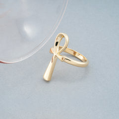 14 Ayar Altın Ankh Yüzük/ Mısır Sembolü Yaşam Yüzüğü/ Kadınlar İçin Benzersiz Ankh Takısı/ Katı Altın Ankh Yüzük/ Gösterişli Altın Yüzük/ Kadınlar İçin Hediye