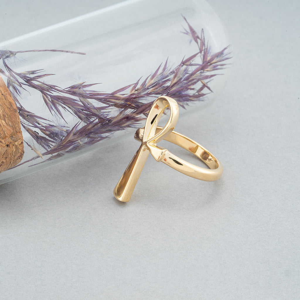 14K Gold Ankh Ring, Egyptian Symbol of Life – Neriah