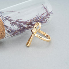 14 Ayar Altın Ankh Yüzük/ Mısır Sembolü Yaşam Yüzüğü/ Kadınlar İçin Benzersiz Ankh Takısı/ Katı Altın Ankh Yüzük/ Gösterişli Altın Yüzük/ Kadınlar İçin Hediye