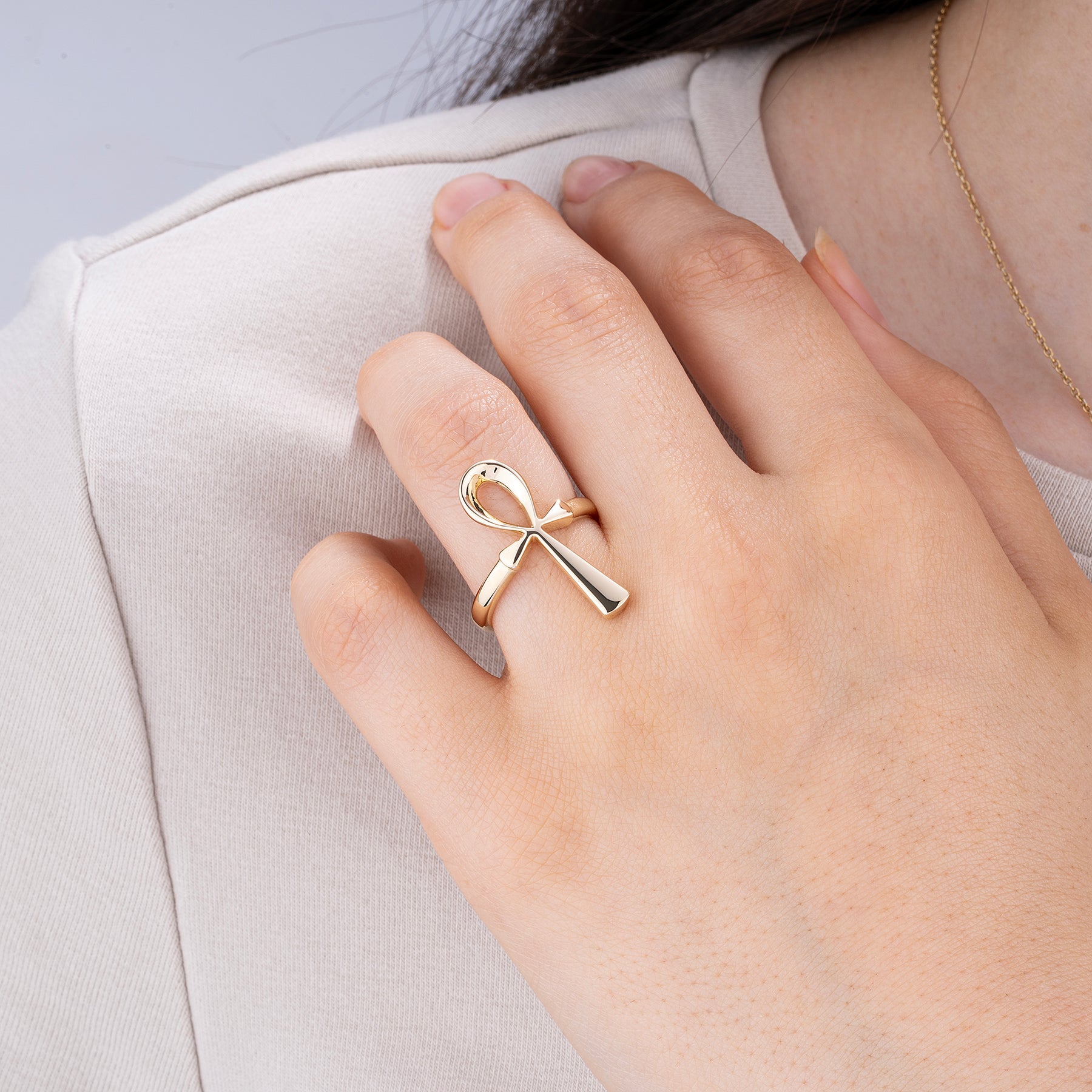 14K Gold Ankh Ring, Egyptian Symbol of Life – Neriah