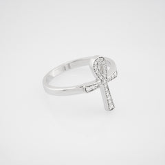 14K Gold Diamond Ankh Ring – Nefyra