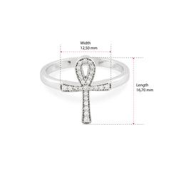 14K Gold Diamond Ankh Ring – Nefyra