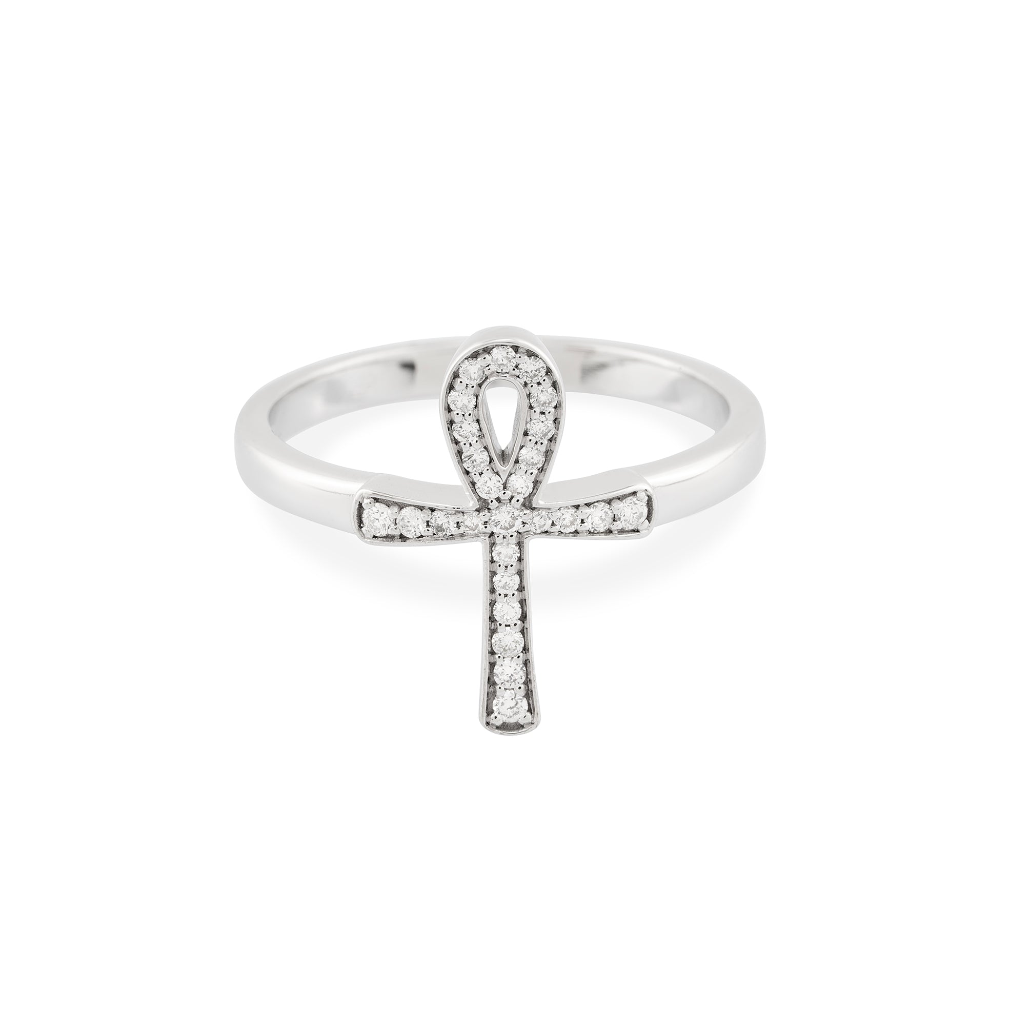 14K Gold Diamond Ankh Ring – Nefyra