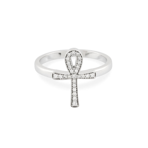 14K Gold Diamond Ankh Ring – Nefyra