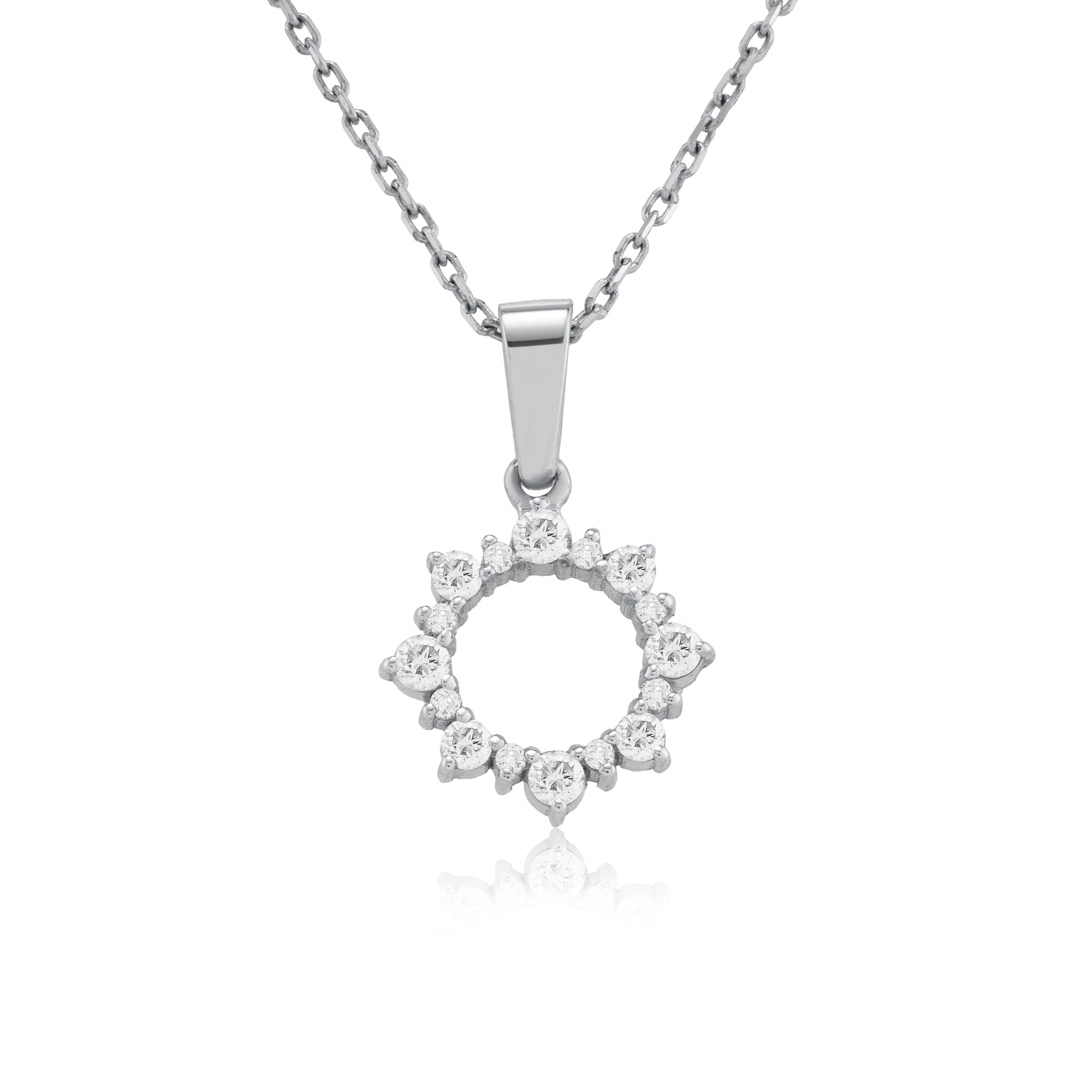 Fine Jewelry Necklace – Delicate and lightweight 14K gold diamond pendant in white gold, designed for effortless elegance and sophistication.