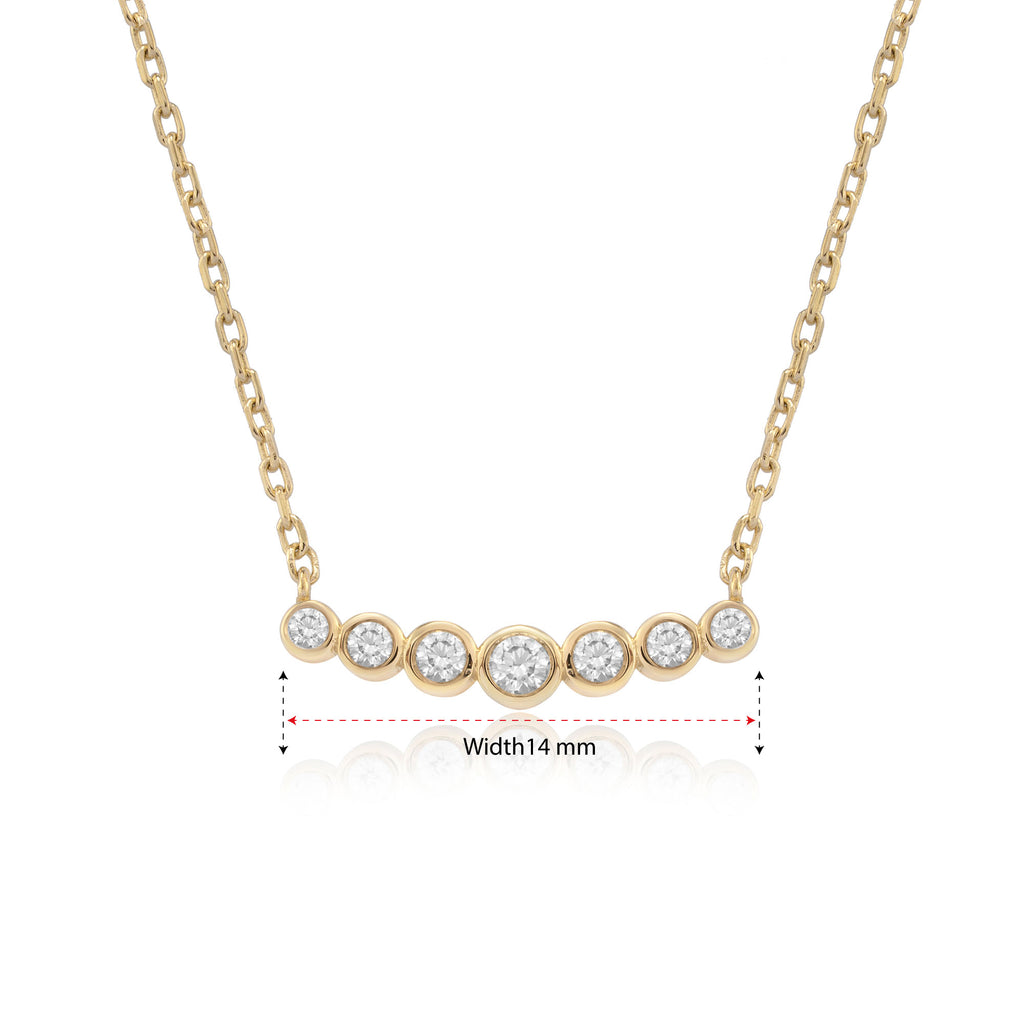 14K Gold Bezel-Set Diamond Bar Necklace – Aurora