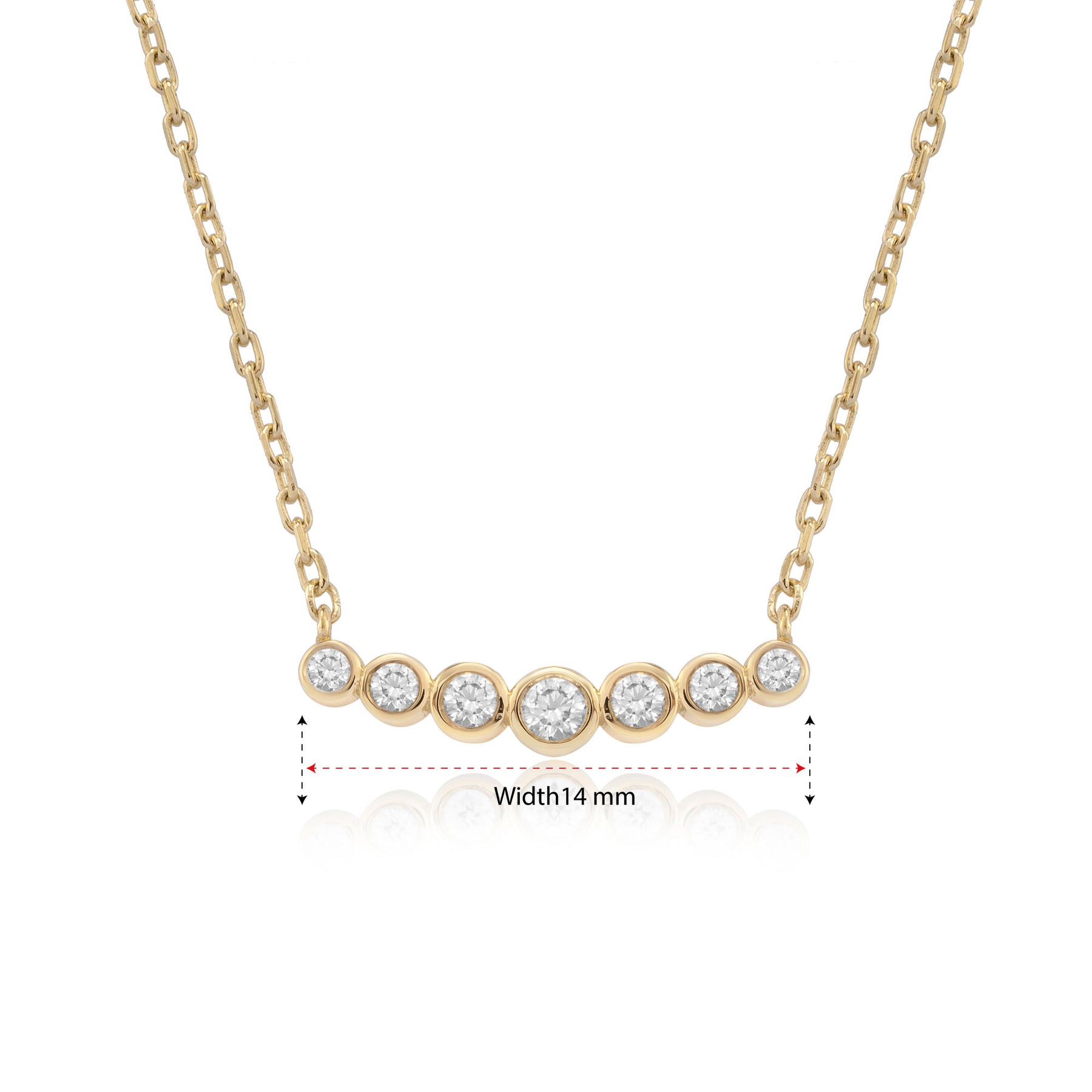 14K Gold Bezel-Set Diamond Bar Necklace – Aurora