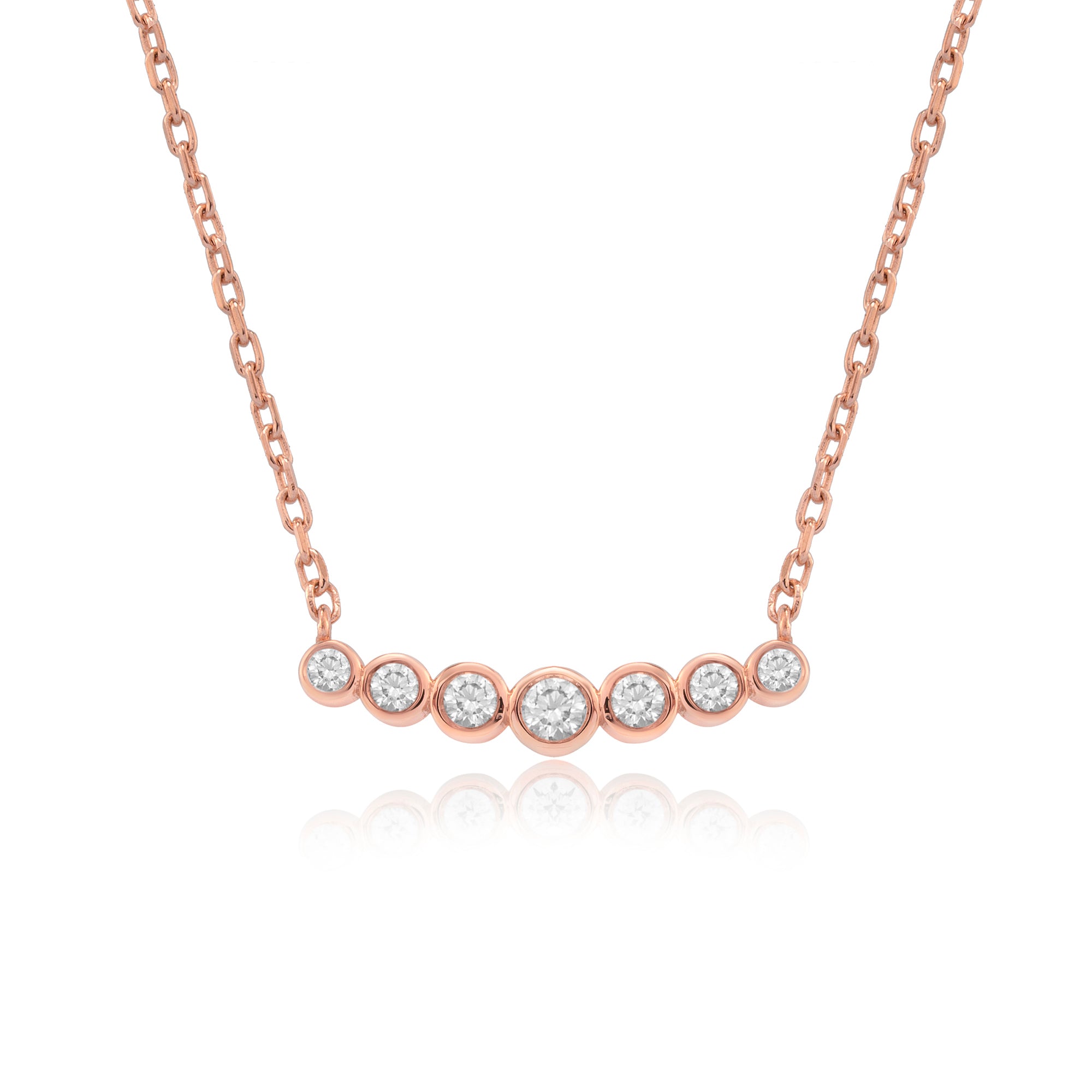 14K Gold Bezel-Set Diamond Bar Necklace – Aurora