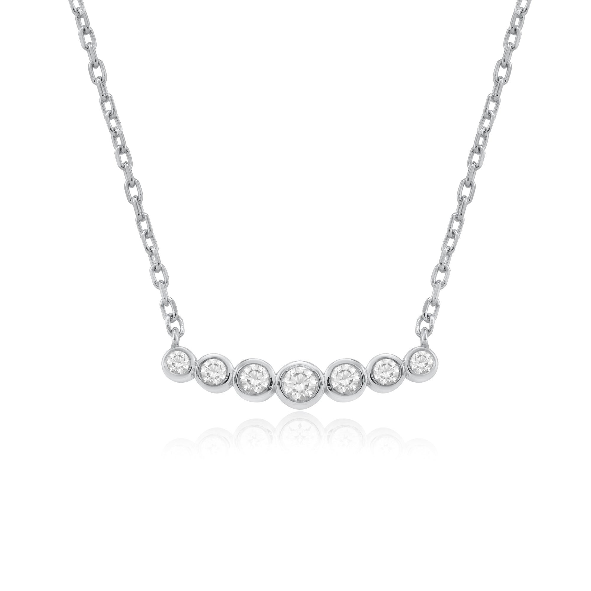 14K Gold Bezel-Set Diamond Bar Necklace – Aurora