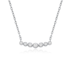 14K Gold Bezel-Set Diamond Bar Necklace – Aurora