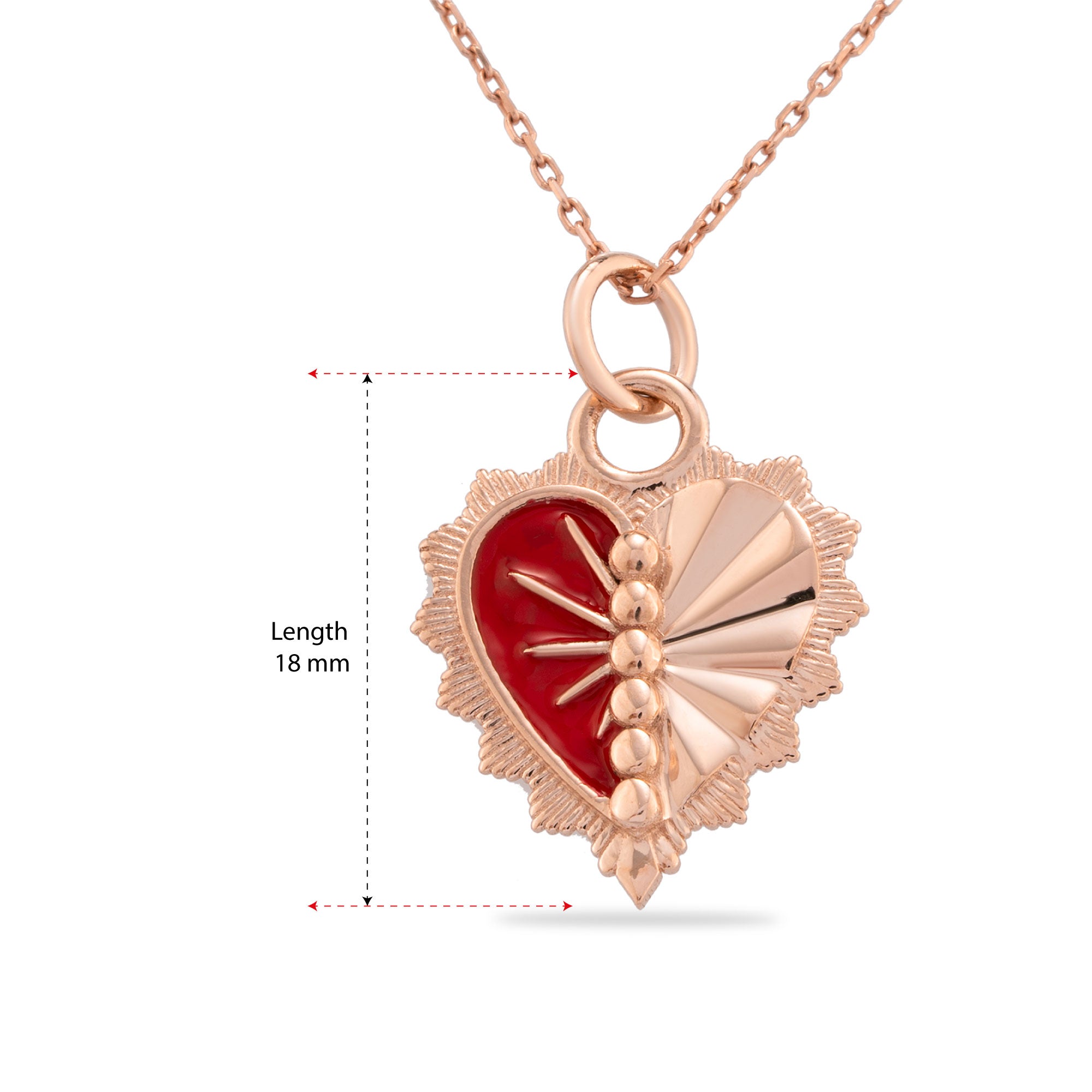 14k Gold Enamel Heart Necklace | Amora