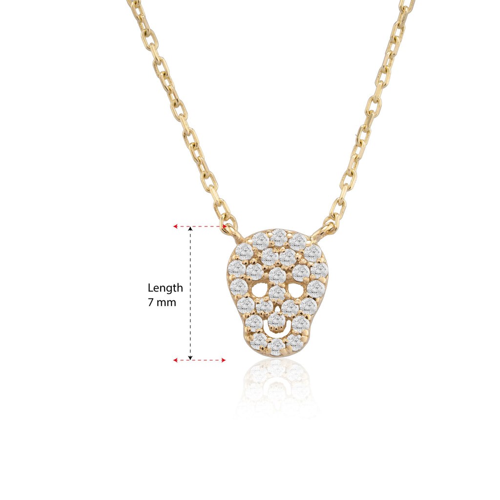 14K Gold Diamond Skull Necklace – Requiem