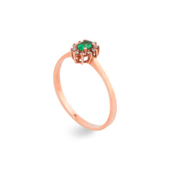 14K Gold Emerald & Diamond Oval Ring – Astra