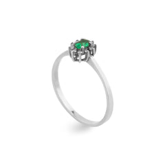 14K Gold Emerald & Diamond Oval Ring – Astra