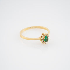 14K Gold Emerald & Diamond Oval Ring – Astra