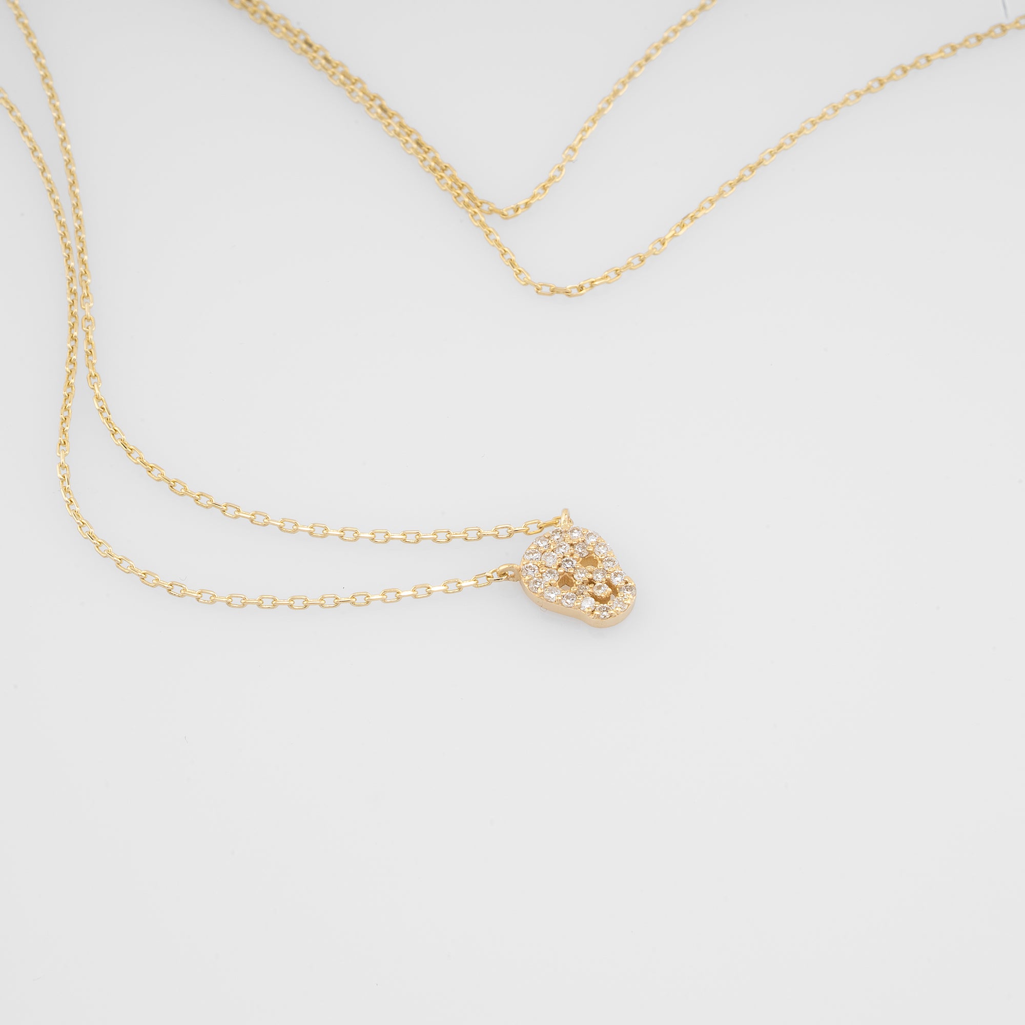 14K Gold Diamond Skull Necklace – Requiem