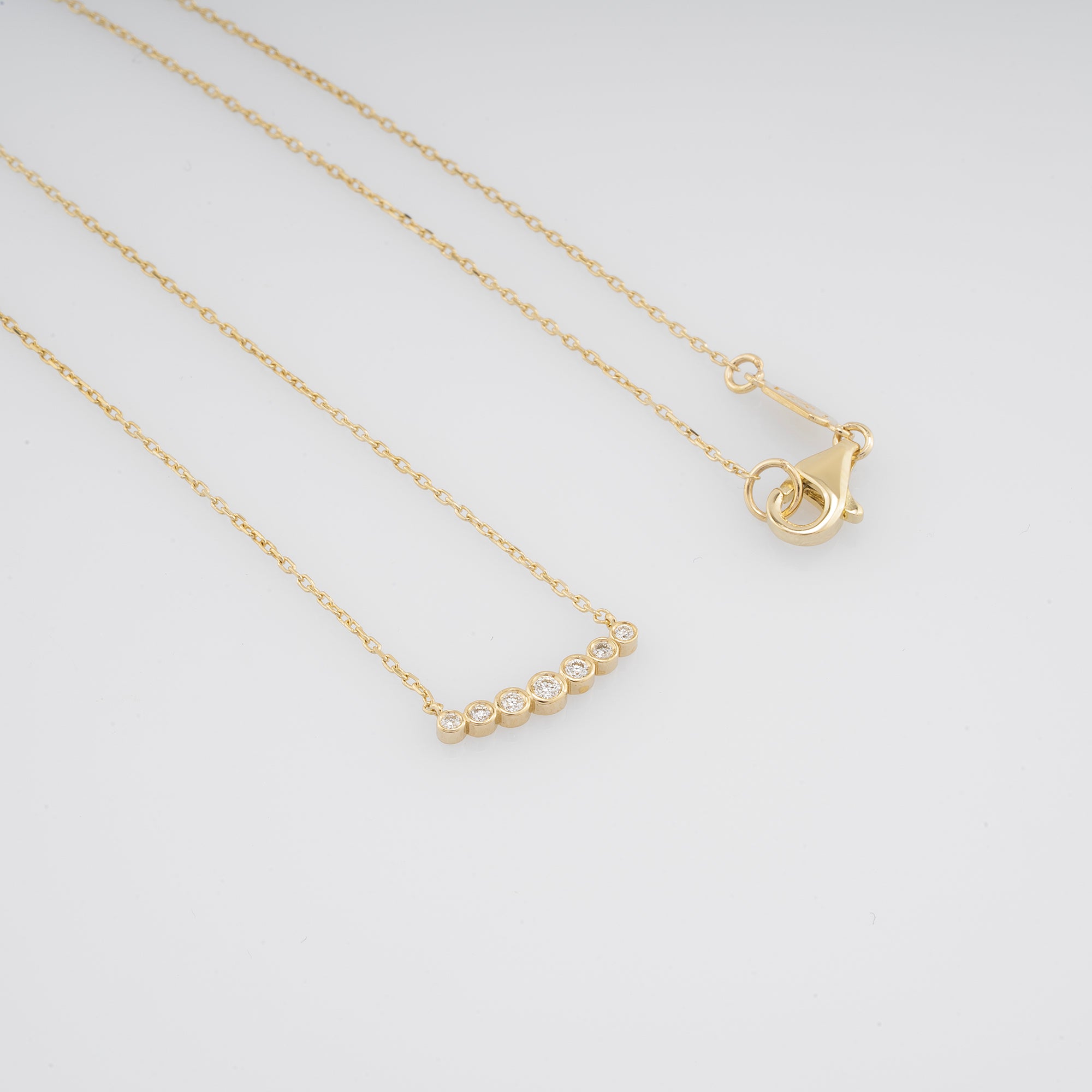 14K Gold Bezel-Set Diamond Bar Necklace – Aurora