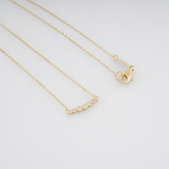 14K Gold Bezel-Set Diamond Bar Necklace – Aurora