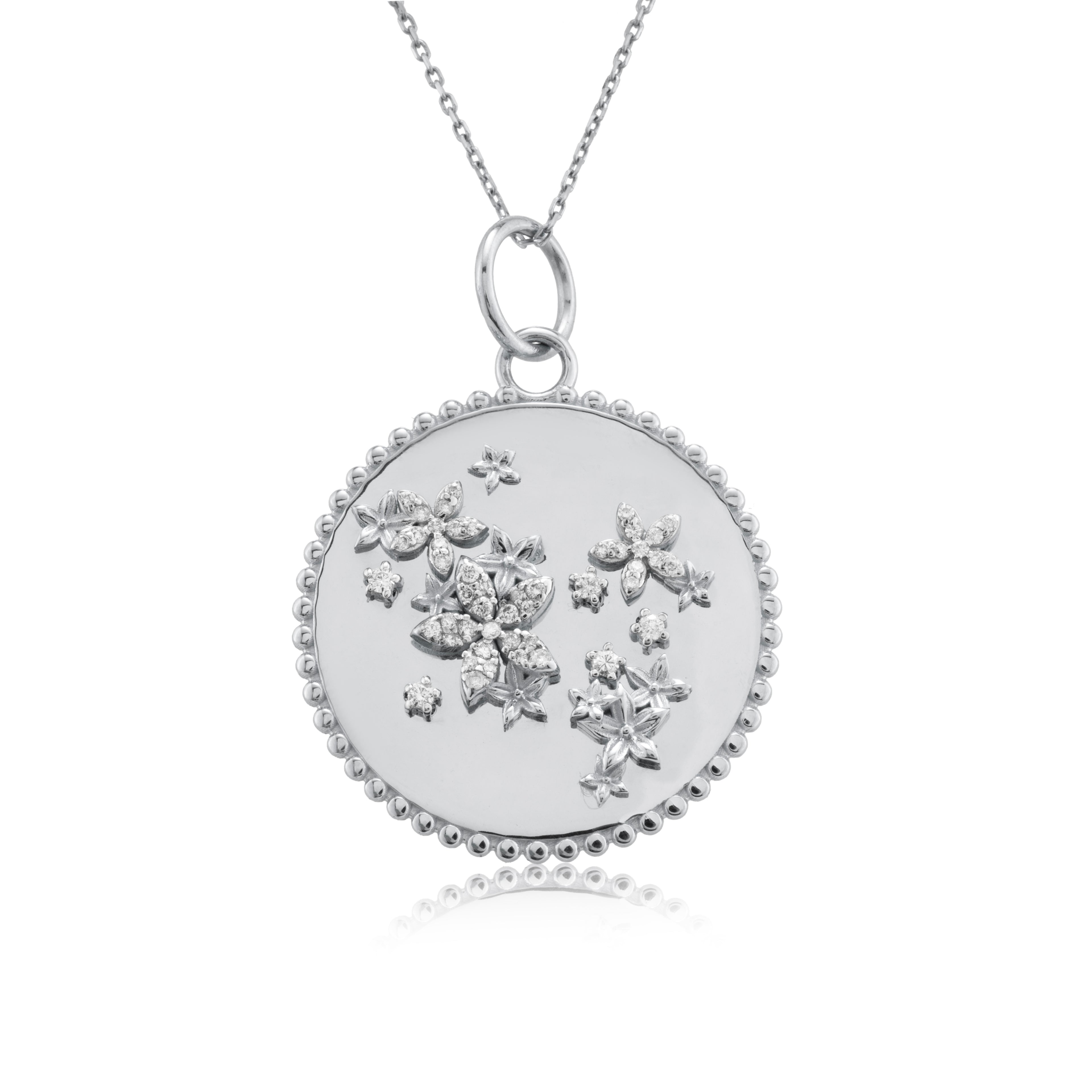 14K Gold Diamond Floral Medallion Necklace – Blossom