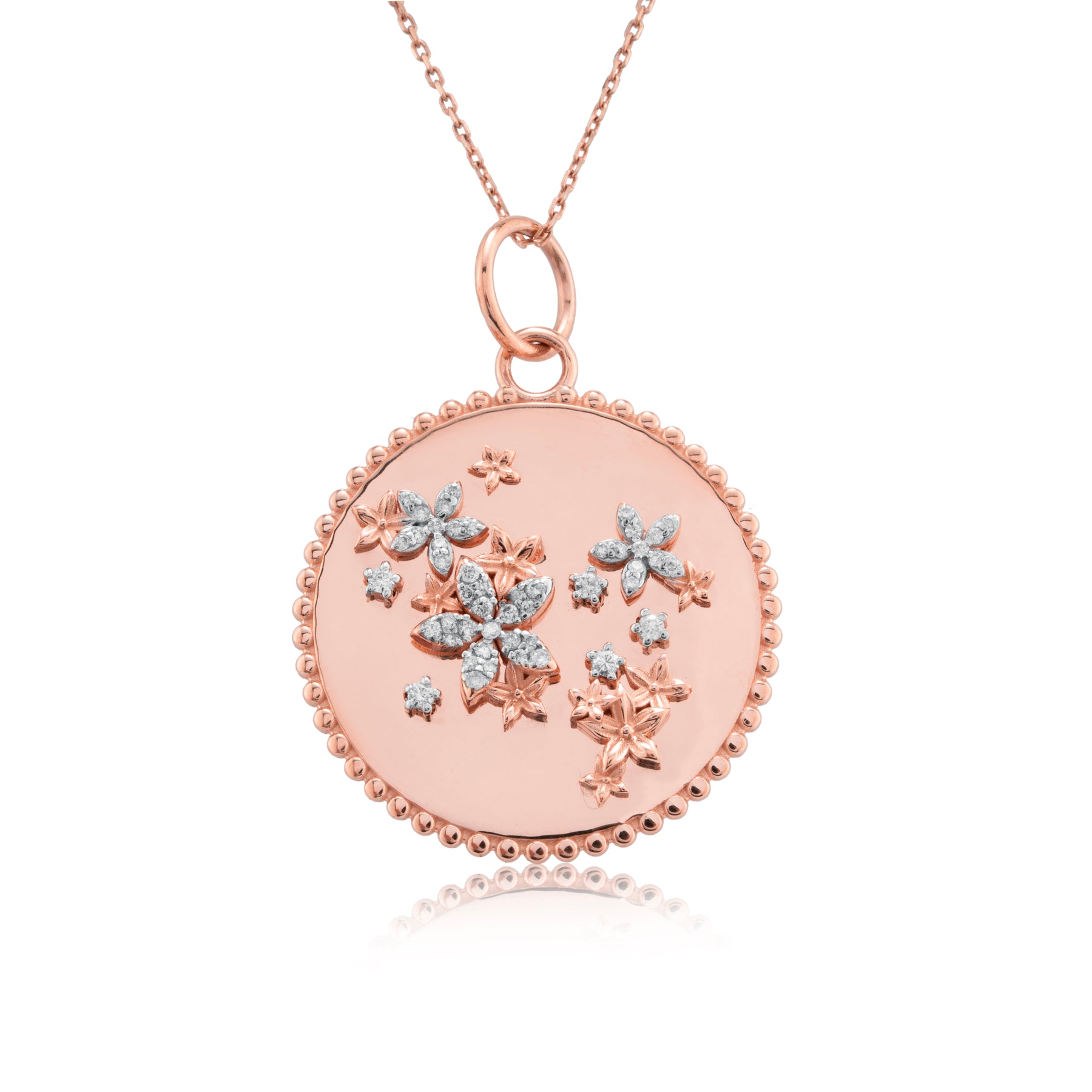 14K Gold Diamond Floral Medallion Necklace – Blossom