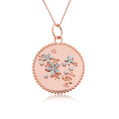 14K Gold Diamond Floral Medallion Necklace – Blossom