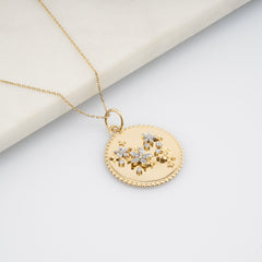 14K Gold Diamond Floral Medallion Necklace – Blossom