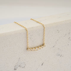 14K Gold Bezel-Set Diamond Bar Necklace – Aurora
