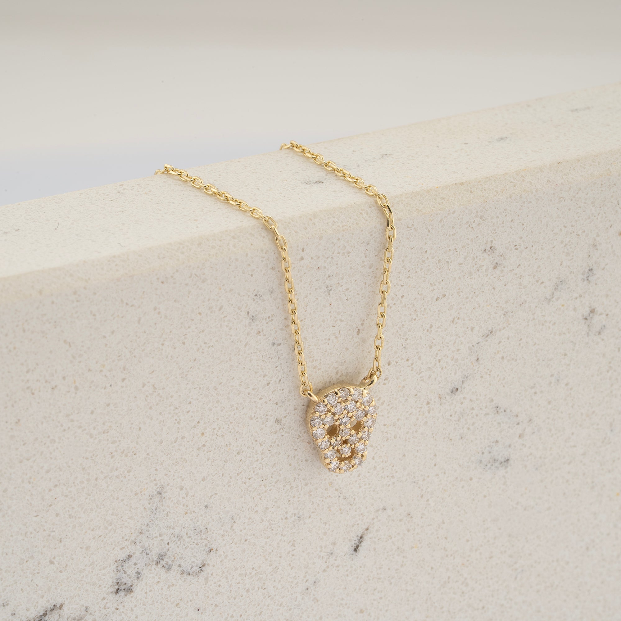 14K Gold Diamond Skull Necklace – Requiem