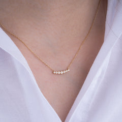 14K Gold Bezel-Set Diamond Bar Necklace – Aurora