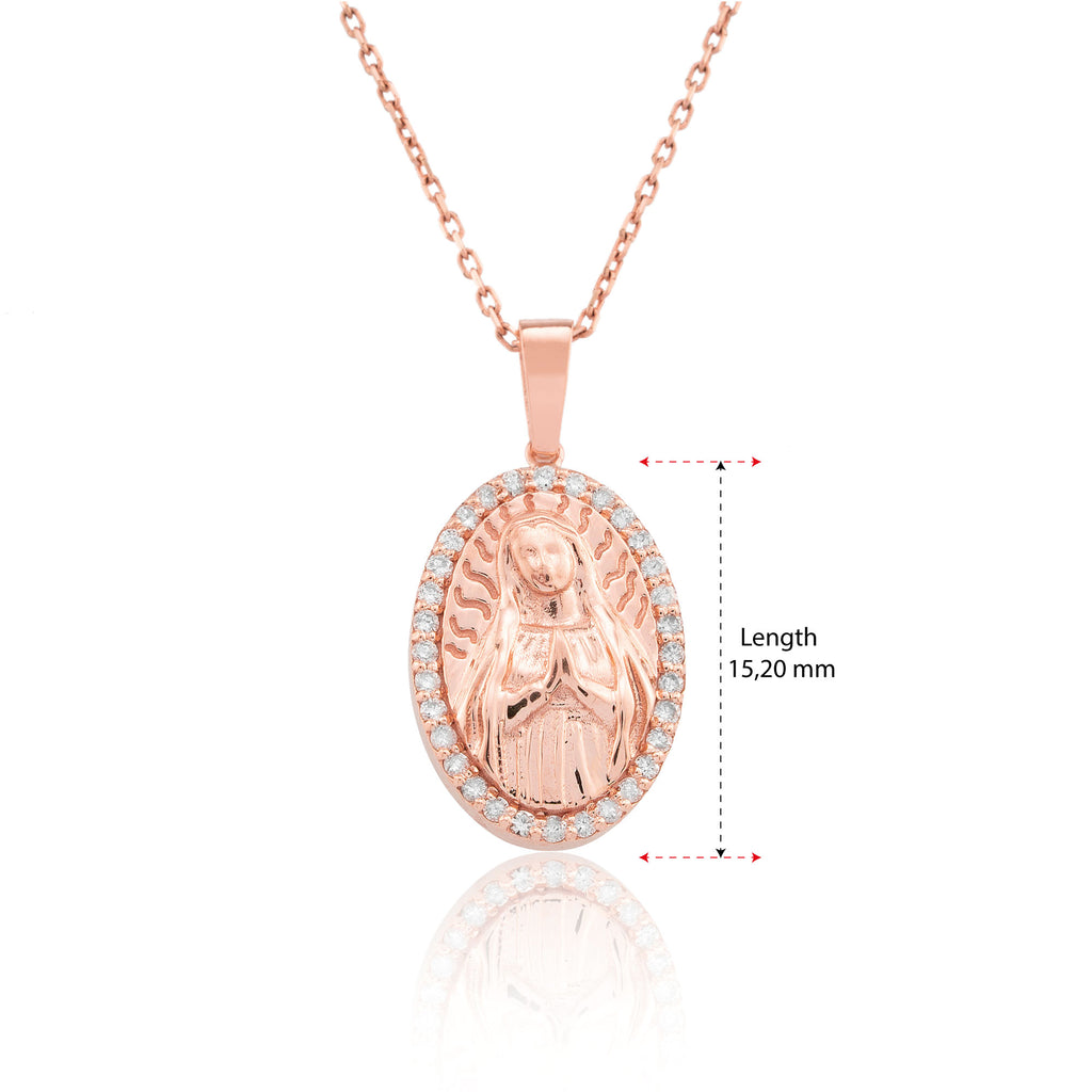 14K Gold Virgin Mary Necklace – Sancta